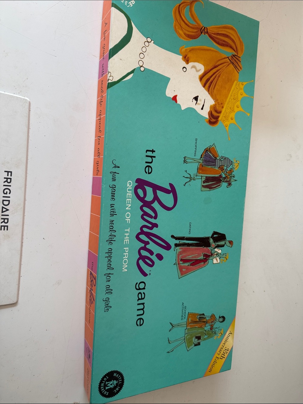 Barbie Game Box with Teal, Coral, Yellow and Purple Artwork 35th anniversary